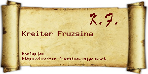 Kreiter Fruzsina névjegykártya